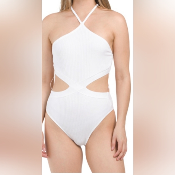 ZARA white  ribbed bodysuit size Medium new with tags - Picture 1 of 3